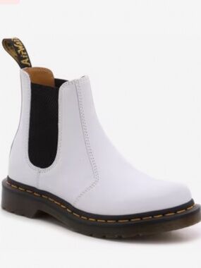 Dr. Martens White Chelsea Pull On Boots